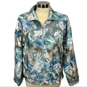 Rare Vintage 80s Fila Zip Up Windbreaker Abstract Print S